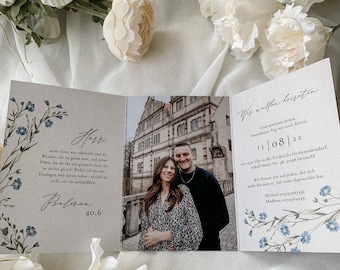 Wedding invitation wrap-around | Paper card format A6 | Individual | elegant | modern wedding invitation | invitation card | simple