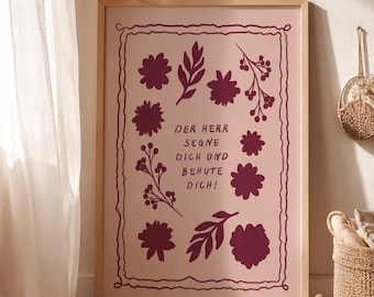 Christian children's poster "Blessing" – Beautiful poster for the children's room | Bible verse wall art | Christian decoration