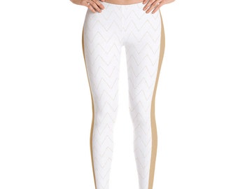 Chevron Spandex Leggings: High Waisted Activewear Lounge Pants