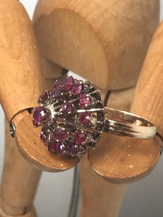 Vintage ruby ring 18ct solid gold size N antique … - image 3