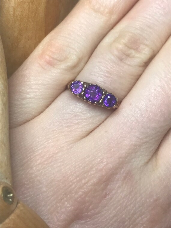 9ct amethyst solid yellow gold fine jewellery ete… - image 4
