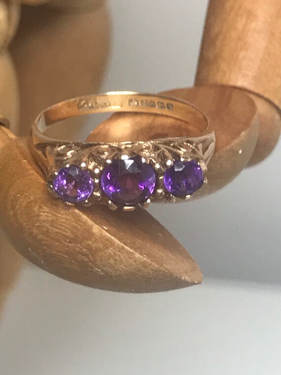 9ct amethyst solid yellow gold fine jewellery ete… - image 9