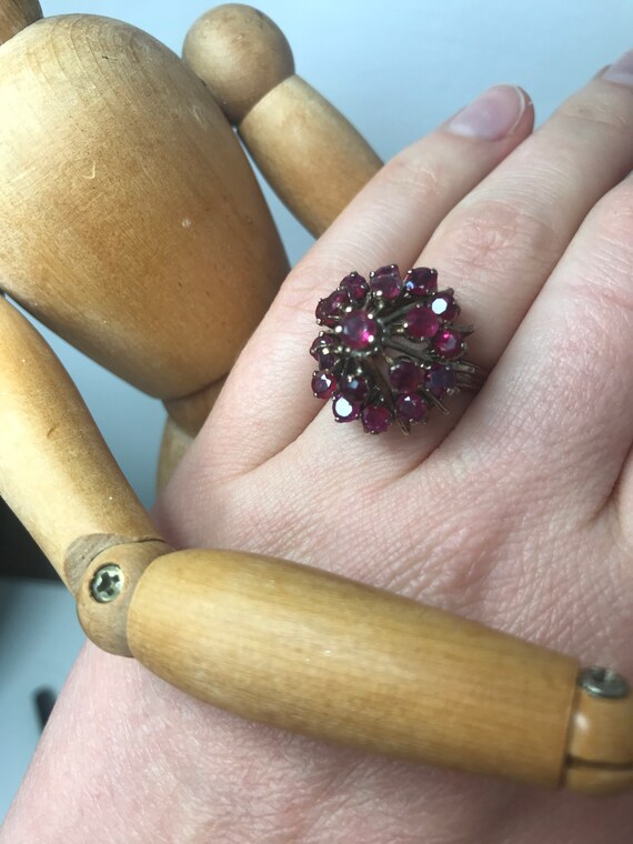 Vintage ruby ring 18ct solid gold size N antique … - image 7