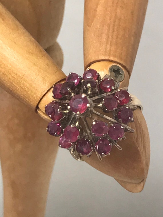 Vintage ruby ring 18ct solid gold size N antique … - image 8