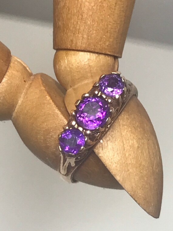 9ct amethyst solid yellow gold fine jewellery ete… - image 3