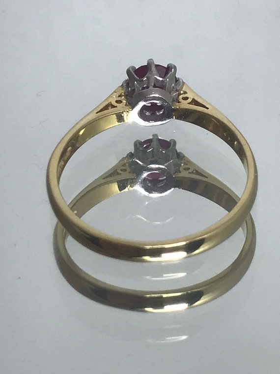 Ruby solitaire engagement ring 18ct solid gold vi… - image 4