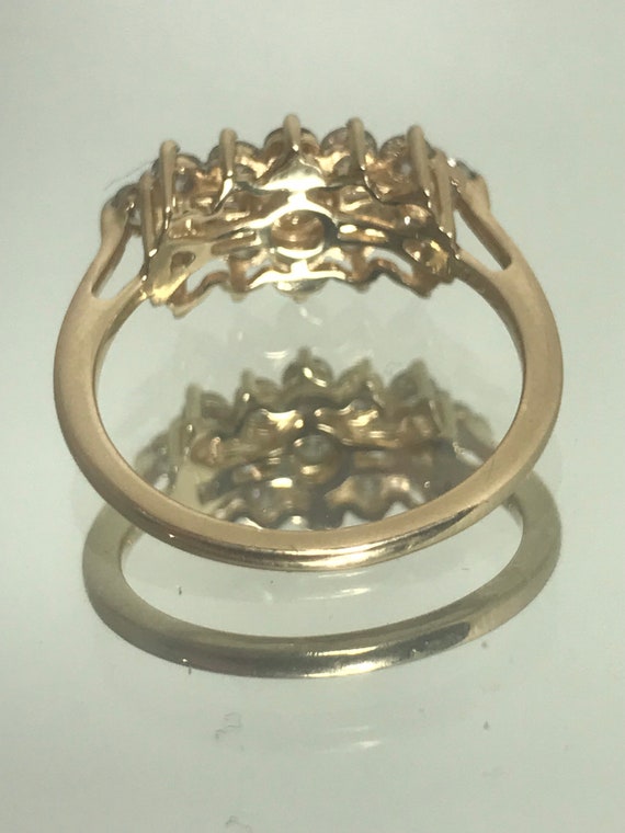 1ct Diamond cluster ring solid gold yellow gold V… - image 5