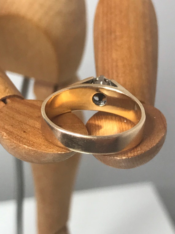 diamond solitaire ring solid gold vintage solitai… - image 9