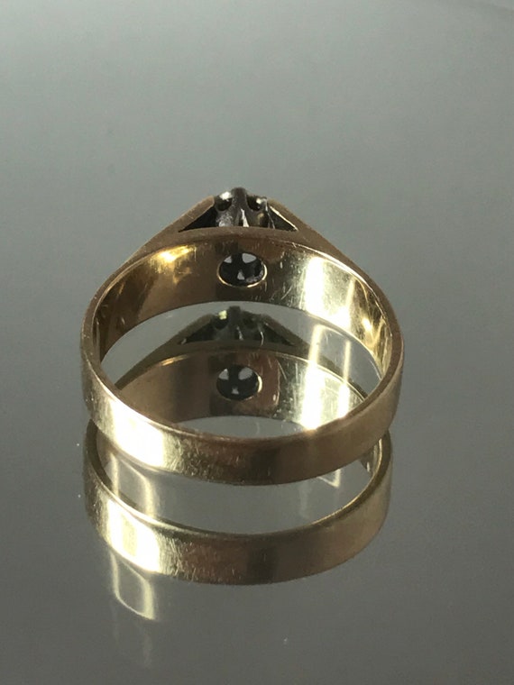 diamond solitaire ring solid gold vintage solitai… - image 3