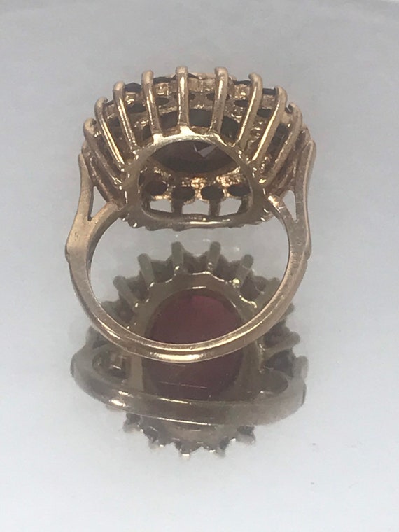 9ct solid gold vintage garnet solid gold ring 196… - image 10