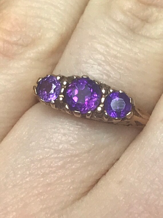 9ct amethyst solid yellow gold fine jewellery ete… - image 2