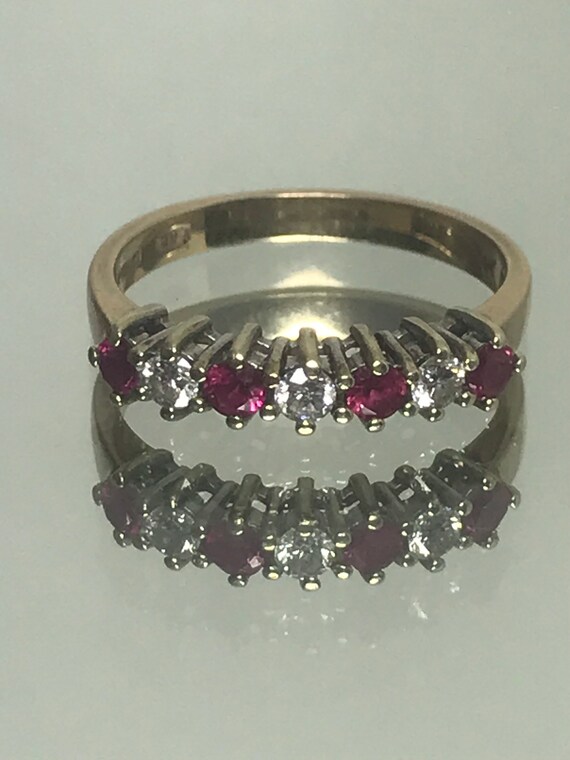 diamond and ruby yellow gold solid gold genuine r… - image 7