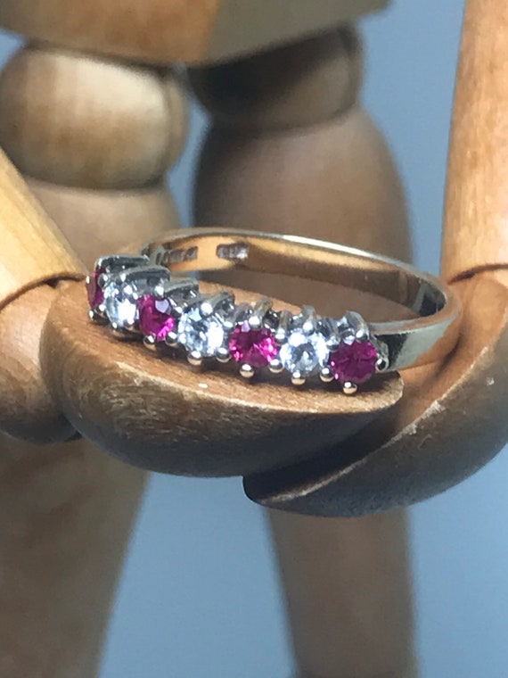 diamond and ruby yellow gold solid gold genuine r… - image 3