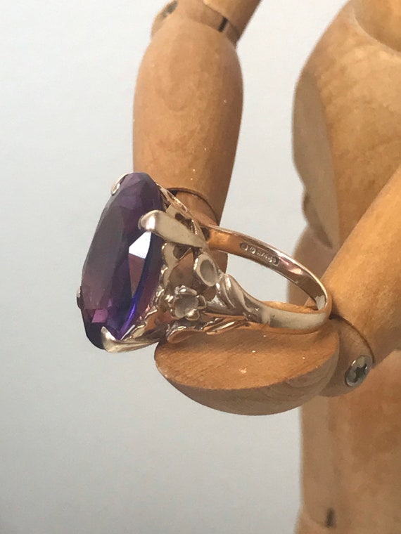 Alexandrite ring 9ct solid gold engagement ring v… - image 7