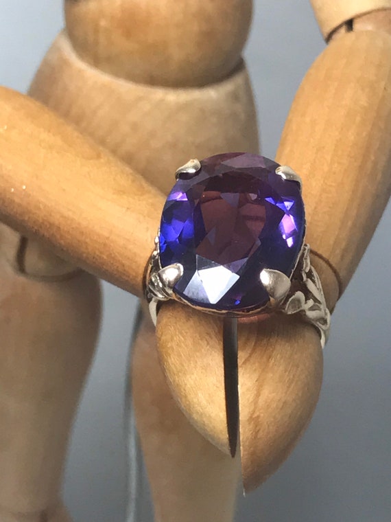 Alexandrite ring 9ct solid gold engagement ring v… - image 3