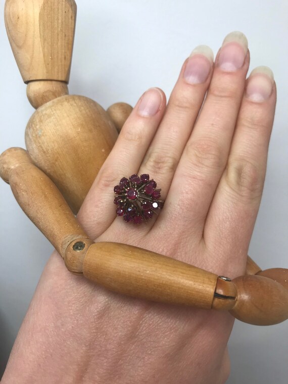 Vintage ruby ring 18ct solid gold size N antique … - image 9