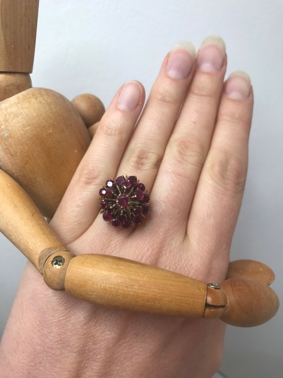 Vintage ruby ring 18ct solid gold size N antique … - image 6