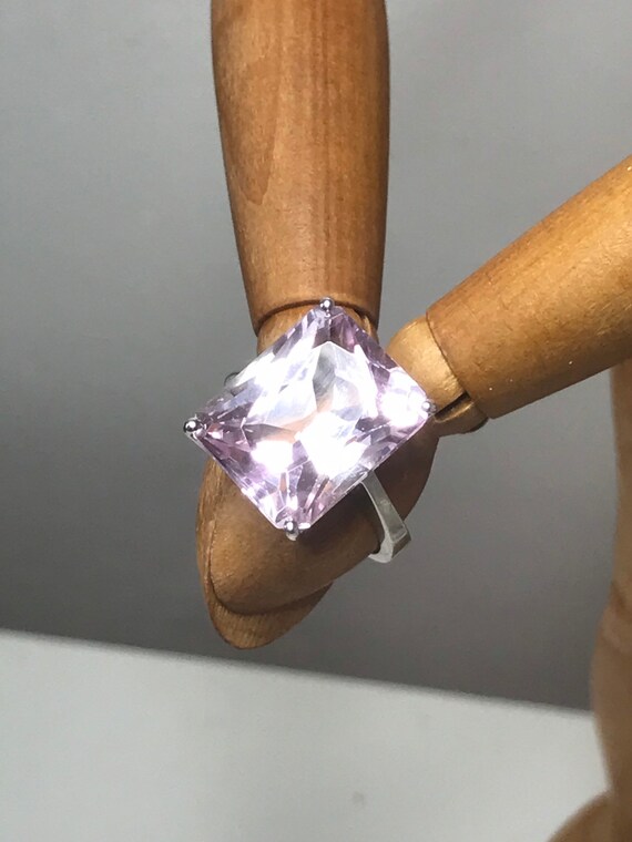 Pink cocktail ring 18ct solid gold engagement rin… - image 7