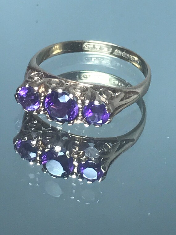 9ct amethyst solid yellow gold fine jewellery ete… - image 1