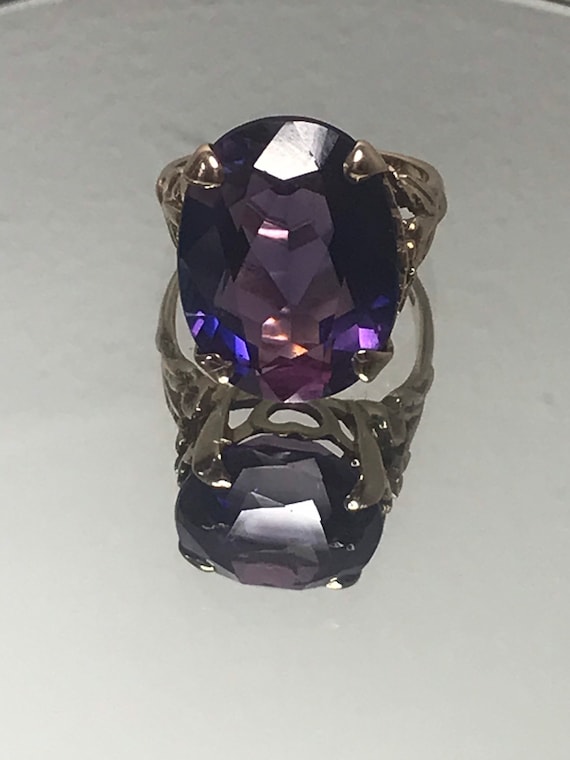 Alexandrite ring 9ct solid gold engagement ring v… - image 8