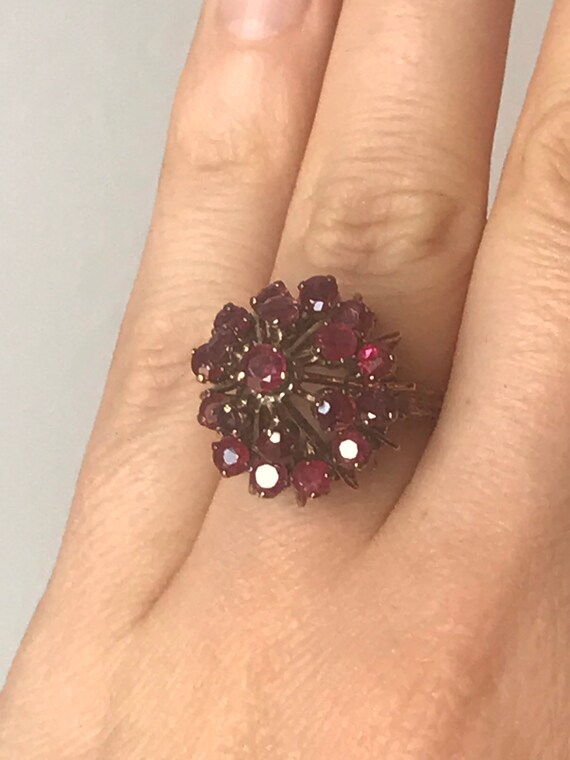 Vintage ruby ring 18ct solid gold size N antique … - image 4