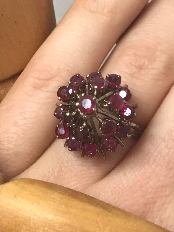 Vintage ruby ring 18ct solid gold size N antique … - image 2