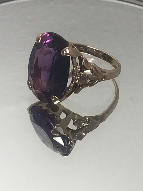 Alexandrite ring 9ct solid gold engagement ring v… - image 10