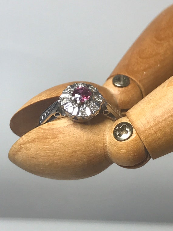 18ct solid gold diamond natural real ruby ring si… - image 10