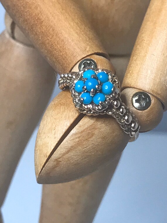 1973 9ct solid gold turquoise ring 9ct Birmingham… - image 6