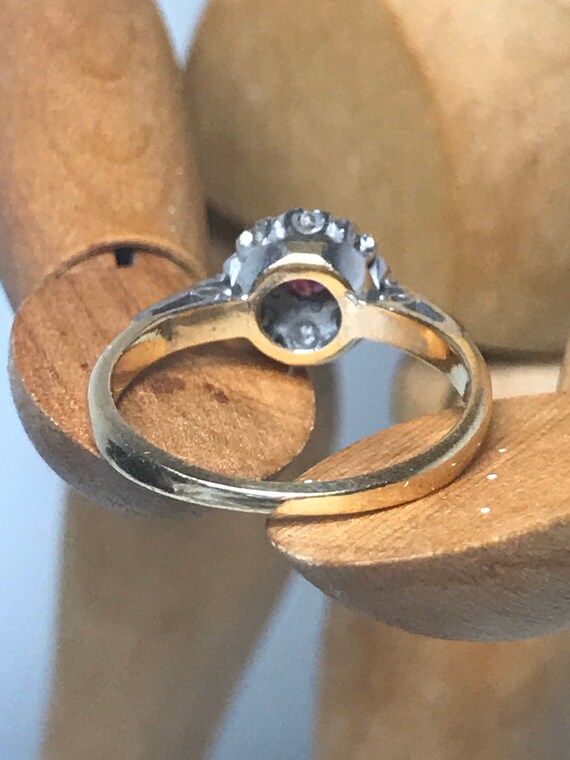 18ct solid gold diamond natural real ruby ring si… - image 9