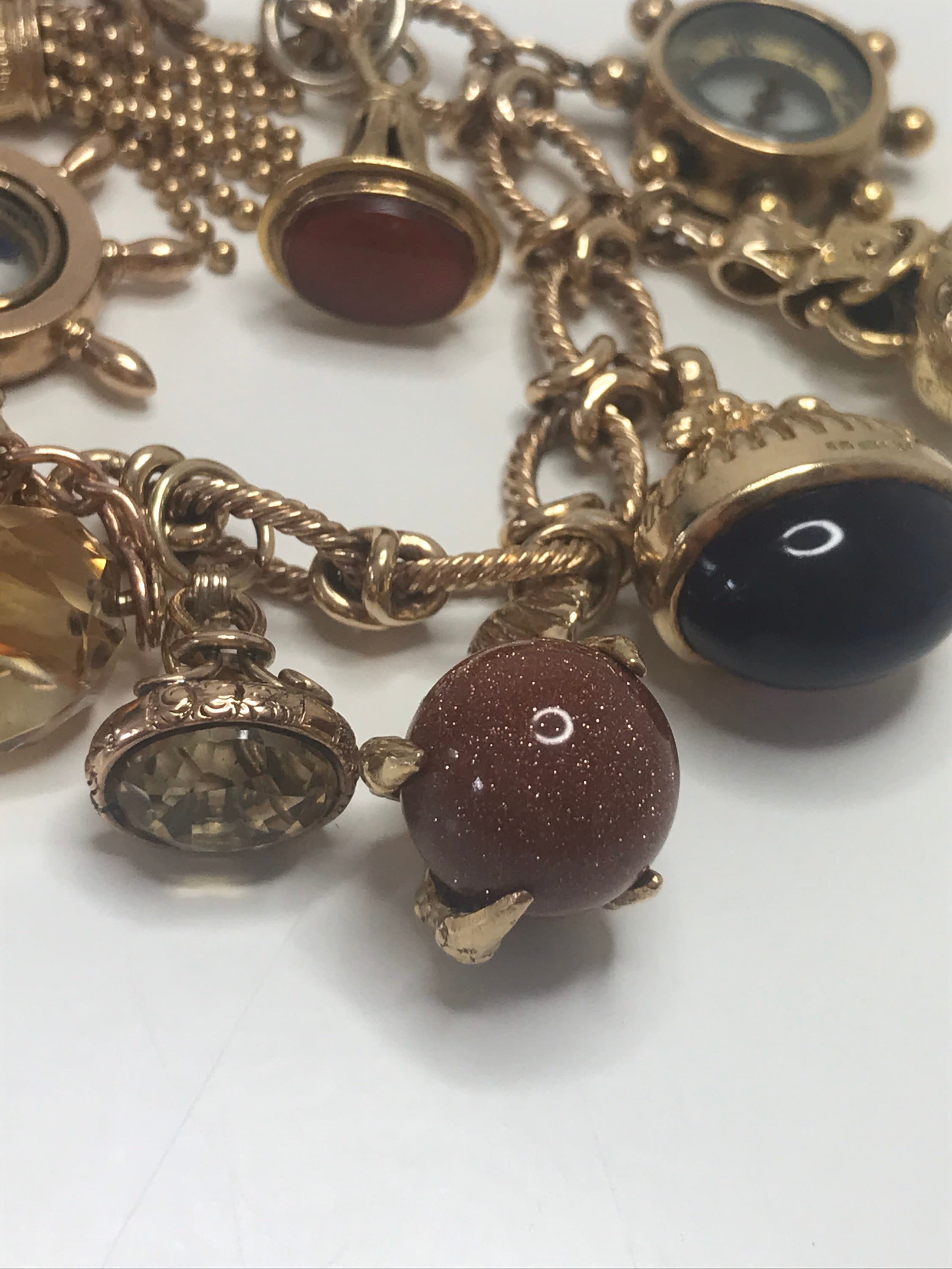 Solid gold vintage 9ct Charm bracelet UK Victorian solid gold Etsy