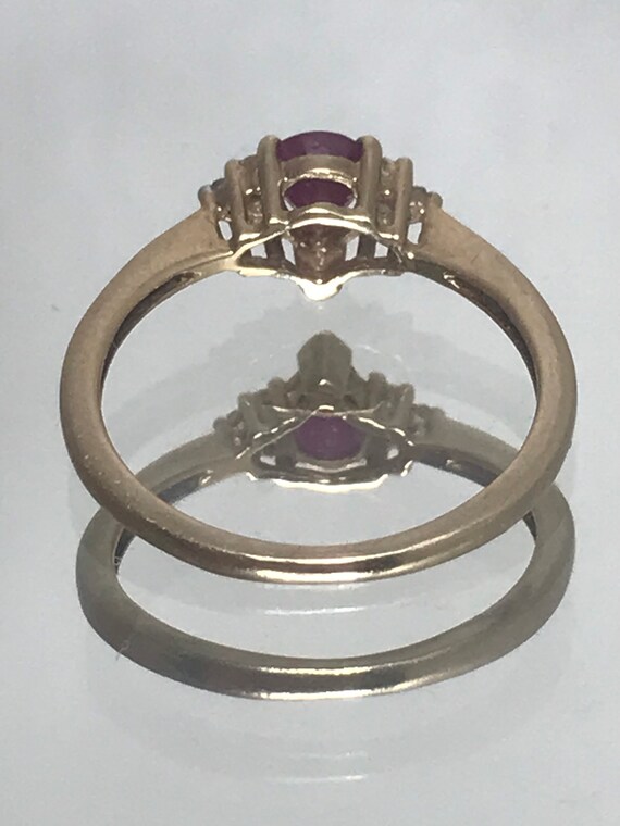 Ruby and Diamond engagement ring solid gold vinta… - image 5