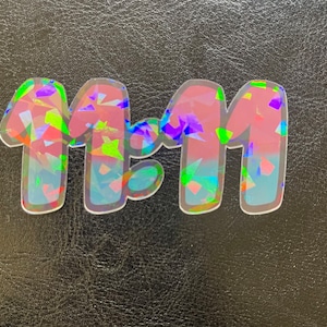 11:11 holografische sticker | Nummer | Vinylnummer | Waterbestendige sticker | Laptopsticker
