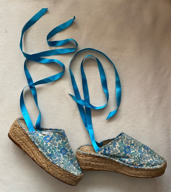 1980s Cacharel floral Liberty platform summer shoe