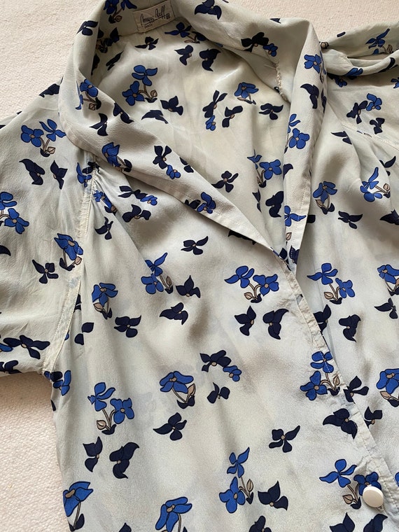 Rare 1940s Maggy Rouff vintage silk dress, exquisi