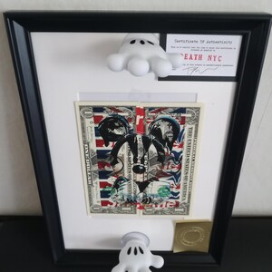 Nota de serigrafia de arte em dólar Certificado de morte em Nova York