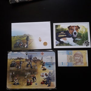Carte postal Ukraine 2022 Natpoh aimant de frigo billet pièce 2022 Ukraine