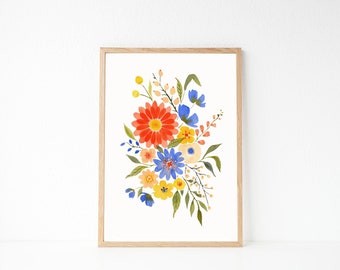 Red Bouquet: A5 / A4 Watercolour Floral art print