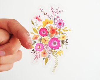 Anemone Flower Clear Vinyl Sticker