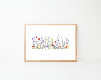 Lavender Field: A5 / A4 Watercolour Floral art print