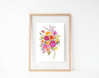 Anemone bunch: A5 Watercolour floral art print