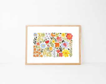 Botanical Pattern: A5 / A4 Watercolour Floral art print