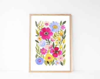 In the Wild: A5 / A4 Watercolour Floral art print