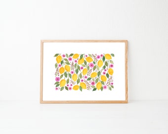 Amalfi Lemons: A5 / A4 Watercolour Floral art print