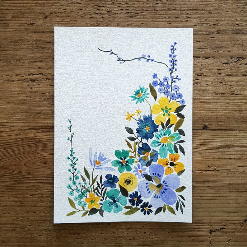 Forest flowers: A5 Watercolour floral art print image 4