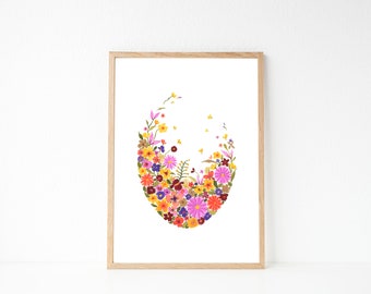 Floating Garden: A5 / A4 Watercolour Floral art print