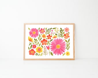 Blooming Pink: A5 / A4 Watercolour Floral art print