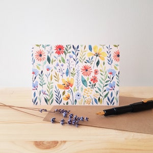 Carte de vœux d’art floral A6 taille, blanc - Pêche légère