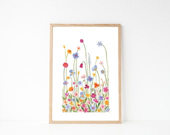 Wispy Garden: A5 / A4 Watercolour Floral art print