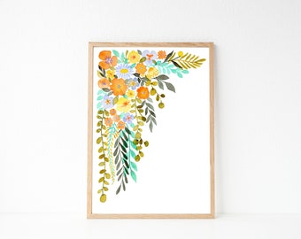 Draping Leaves: A5 / A4 Watercolour Floral art print